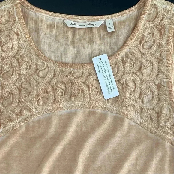 Soft Surroundings New Kyela Embroidered Tunic Top Sleeveless Tank - Picture 7 of 8